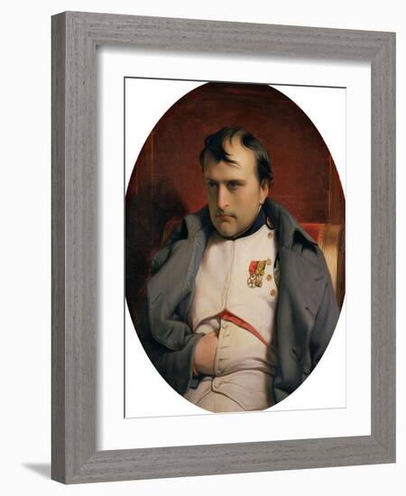 Napoleon (1769-1821) in Fontainebleau, 1846-Hippolyte Delaroche-Framed Giclee Print