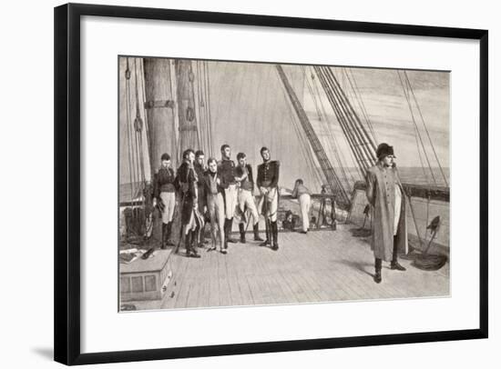 Napoleon (1769-1821) on Board the Bellerophon-English School-Framed Giclee Print