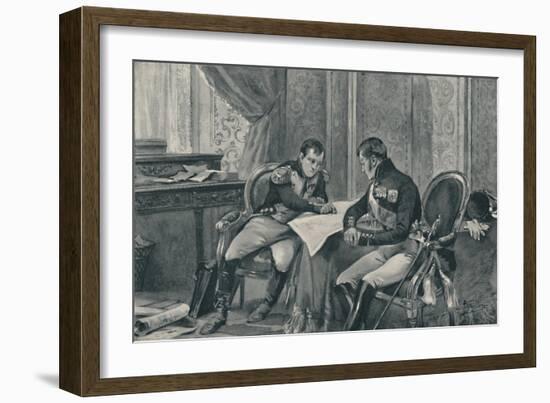 'Napoleon and Alexander at Tilsit Studying The Map of Europe', 1807, (1896)-Unknown-Framed Giclee Print