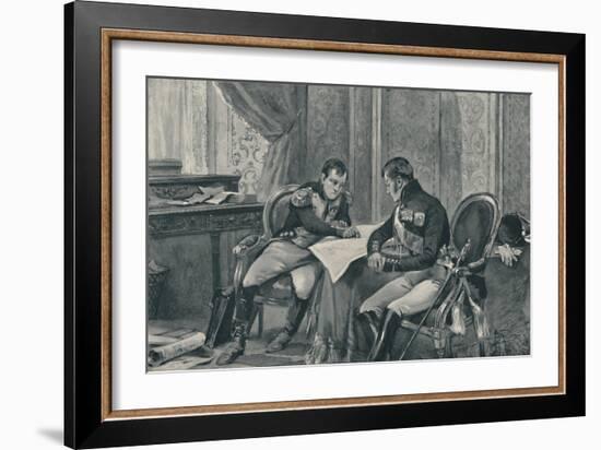 'Napoleon and Alexander at Tilsit Studying The Map of Europe', 1807, (1896)-Unknown-Framed Giclee Print