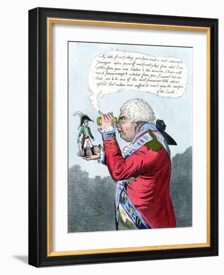 Napoleon and King George III as Gulliver and the King of Brobdingnag, July 1803-James Gillray-Framed Giclee Print