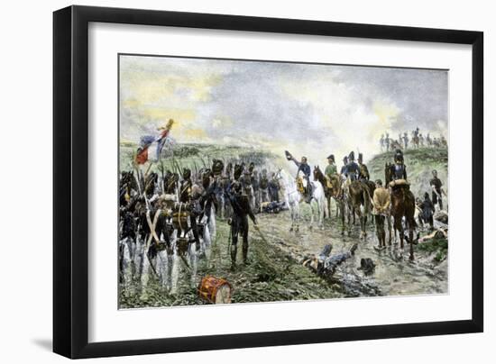 Napoleon and the Old Guard Before the Battle of Waterloo, c.1815-null-Framed Giclee Print