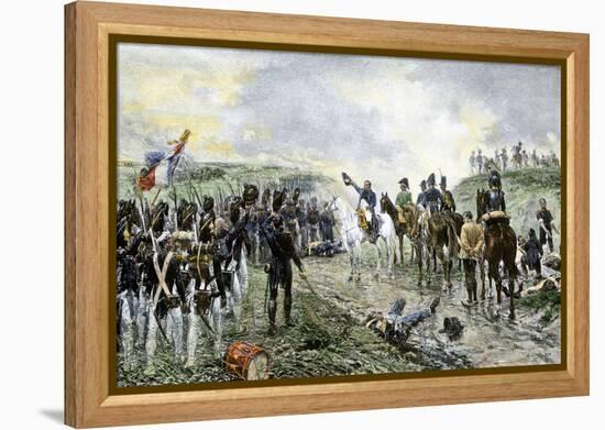 Napoleon and the Old Guard Before the Battle of Waterloo, c.1815-null-Framed Premier Image Canvas