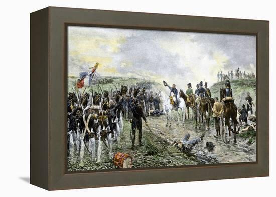 Napoleon and the Old Guard Before the Battle of Waterloo, c.1815-null-Framed Premier Image Canvas