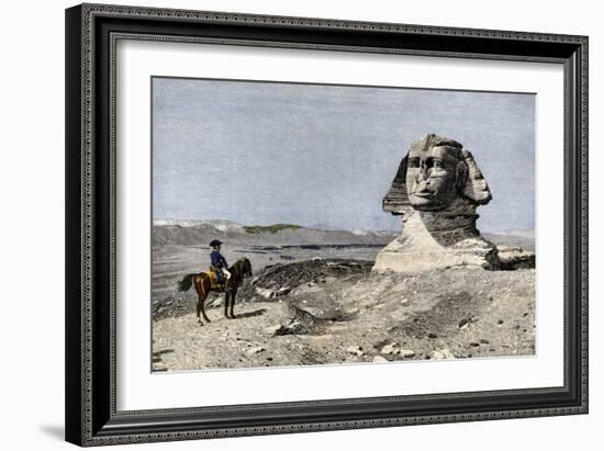 Napoleon and the Sphinx at the Time of the French Invasion of Egypt, c.1798-null-Framed Premium Giclee Print