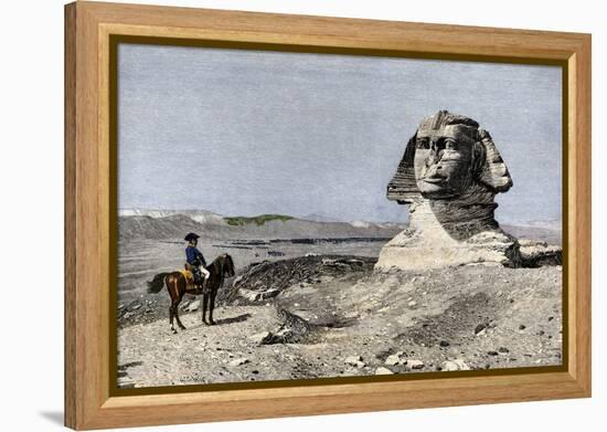 Napoleon and the Sphinx at the Time of the French Invasion of Egypt, c.1798-null-Framed Premier Image Canvas