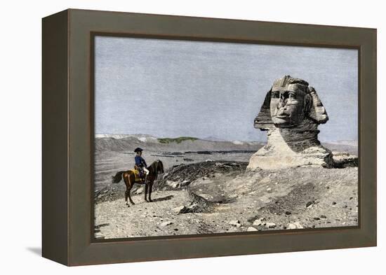 Napoleon and the Sphinx at the Time of the French Invasion of Egypt, c.1798-null-Framed Premier Image Canvas