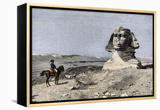 Napoleon and the Sphinx at the Time of the French Invasion of Egypt, c.1798-null-Framed Premier Image Canvas