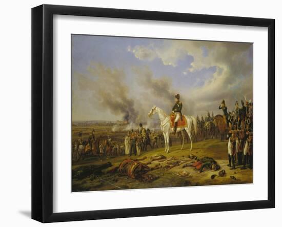 Napoleon Approaching Regensburg, 1840-Albrecht Adam-Framed Giclee Print