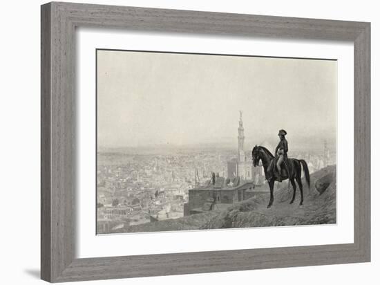 Napoleon at Cairo During His Egyptian Campaign Goes out Riding All by Himself and Stops-null-Framed Art Print