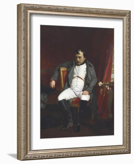 Napoleon at Fontainebleau During the First Abdication - April 1814-Paul Delaroche-Framed Giclee Print