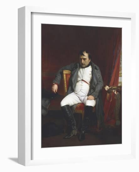 Napoleon at Fontainebleau During the First Abdication - April 1814-Paul Delaroche-Framed Giclee Print