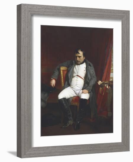 Napoleon at Fontainebleau During the First Abdication-Paul Delaroche-Framed Giclee Print