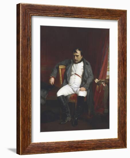Napoleon at Fontainebleau During the First Abdication-Paul Delaroche-Framed Giclee Print