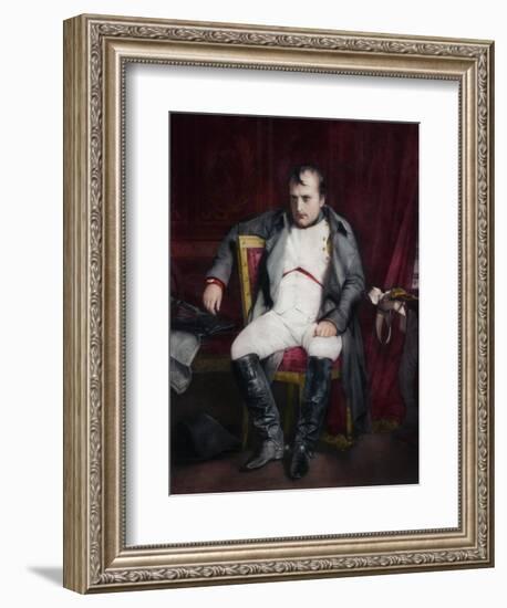 Napoleon at Fontainebleau During the First Abdication-Paul Delaroche-Framed Giclee Print