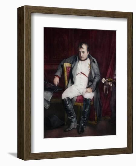 Napoleon at Fontainebleau During the First Abdication-Paul Delaroche-Framed Giclee Print