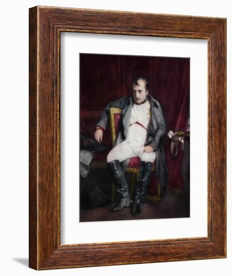 Napoleon at Fontainebleau During the First Abdication-Paul Delaroche-Framed Giclee Print