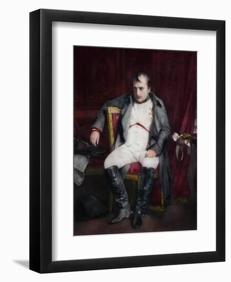 Napoleon at Fontainebleau During the First Abdication-Paul Delaroche-Framed Giclee Print