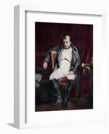 Napoleon at Fontainebleau During the First Abdication-Paul Delaroche-Framed Giclee Print