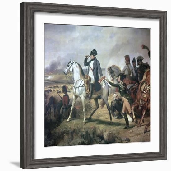 Napoleon at the Battle of Wagram, 19th Century-Horace Vernet-Framed Giclee Print