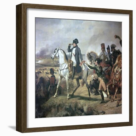 Napoleon at the Battle of Wagram, 19th Century-Horace Vernet-Framed Giclee Print