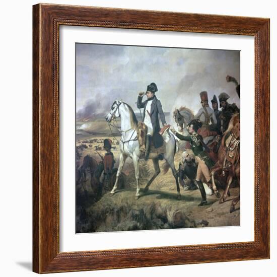 Napoleon at the Battle of Wagram, 19th Century-Horace Vernet-Framed Giclee Print