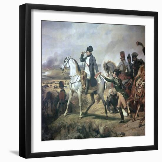 Napoleon at the Battle of Wagram, 19th Century-Horace Vernet-Framed Giclee Print