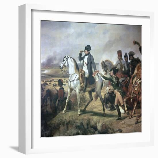 Napoleon at the Battle of Wagram, 19th Century-Horace Vernet-Framed Giclee Print