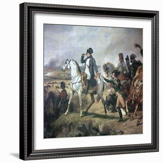 Napoleon at the Battle of Wagram, 19th Century-Horace Vernet-Framed Giclee Print