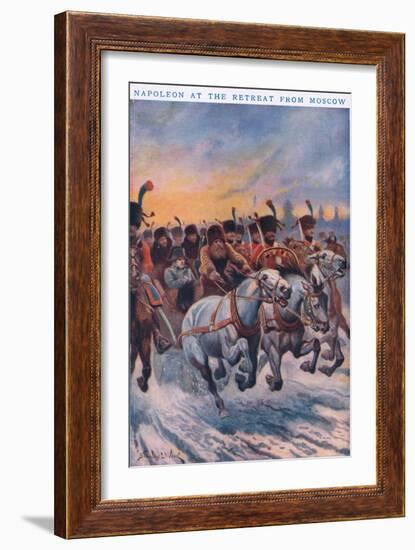 Napoleon at the Retreat from Moscow AD 1812-Stanley L. Wood-Framed Giclee Print