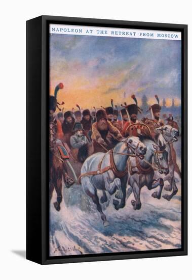 Napoleon at the Retreat from Moscow AD 1812-Stanley L. Wood-Framed Premier Image Canvas