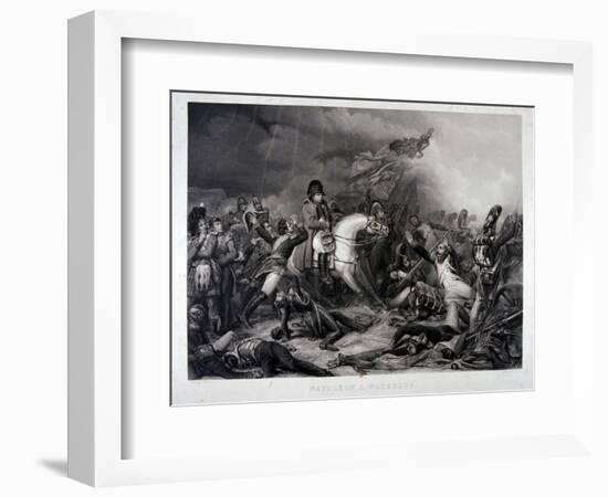 Napoleon at Waterloo, by Jean Pierre Marie Jazet (1788-1871), C.1870 (Mezzotint)-Charles Auguste Steuben-Framed Giclee Print