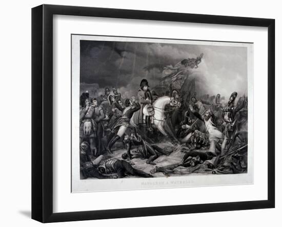 Napoleon at Waterloo, by Jean Pierre Marie Jazet (1788-1871), C.1870 (Mezzotint)-Charles Auguste Steuben-Framed Giclee Print