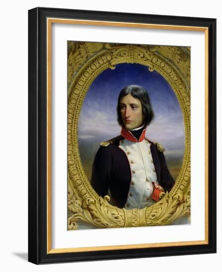 Napoleon Bonaparte (1769-1821) as Lieutenant Colonel of the 1st Battalion of Corsica, 1834-Felix Philippoteaux-Framed Giclee Print