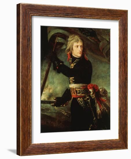 Napoleon Bonaparte 1769-1821 at the Pont d'Arcole-Antoine Jean Gros-Framed Giclee Print