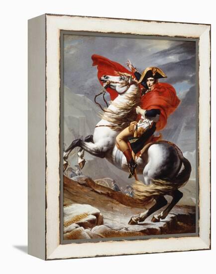 Napoleon Bonaparte, 1769-1821, Emperor of the French, Crossing the Alps-Jacques-Louis David-Framed Premier Image Canvas