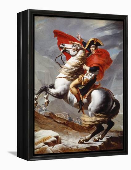 Napoleon Bonaparte, 1769-1821, Emperor of the French, Crossing the Alps-Jacques-Louis David-Framed Premier Image Canvas