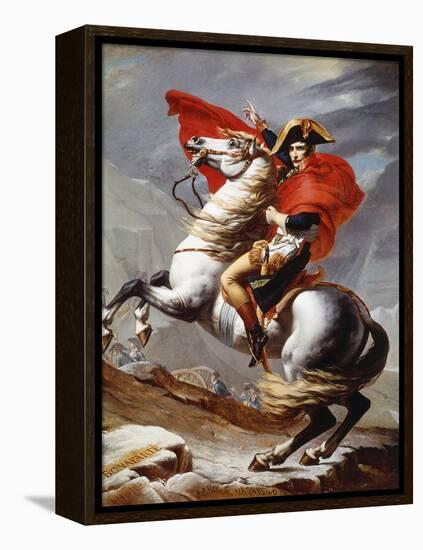 Napoleon Bonaparte, 1769-1821, Emperor of the French, Crossing the Alps-Jacques-Louis David-Framed Premier Image Canvas