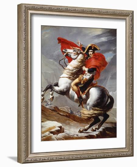 Napoleon Bonaparte, 1769-1821, Emperor of the French, Crossing the Alps-Jacques-Louis David-Framed Giclee Print