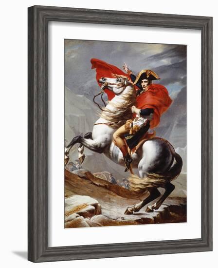 Napoleon Bonaparte, 1769-1821, Emperor of the French, Crossing the Alps-Jacques-Louis David-Framed Giclee Print