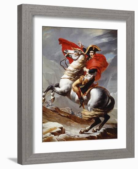 Napoleon Bonaparte, 1769-1821, Emperor of the French, Crossing the Alps-Jacques-Louis David-Framed Giclee Print