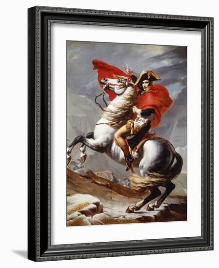 Napoleon Bonaparte, 1769-1821, Emperor of the French, Crossing the Alps-Jacques-Louis David-Framed Giclee Print