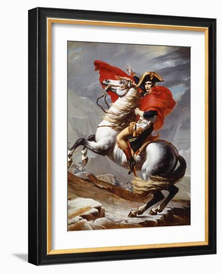 Napoleon Bonaparte, 1769-1821, Emperor of the French, Crossing the Alps-Jacques-Louis David-Framed Giclee Print