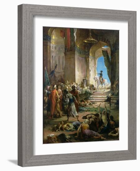 Napoleon Bonaparte (1769-1821) in the Grand Mosque at Cairo-Henri Levy-Framed Giclee Print