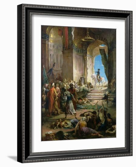 Napoleon Bonaparte (1769-1821) in the Grand Mosque at Cairo-Henri Levy-Framed Giclee Print