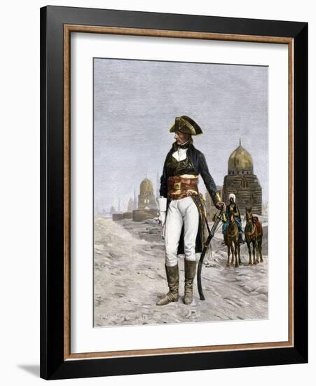 Napoleon Bonaparte at Cairo during His Invasion of Egypt, c.1798-null-Framed Giclee Print