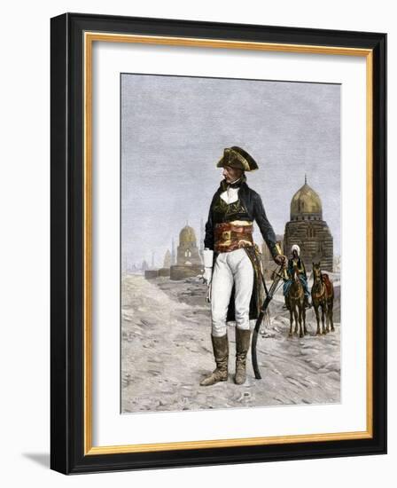 Napoleon Bonaparte at Cairo during His Invasion of Egypt, c.1798-null-Framed Giclee Print