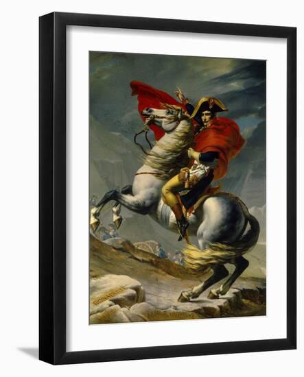 Napoleon Bonaparte Crossing the Grand Saint-Bernard Pass, May 20,1800-Jacques-Louis David-Framed Art Print