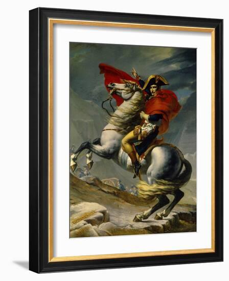 Napoleon Bonaparte Crossing the Grand Saint-Bernard Pass, May 20,1800-Jacques-Louis David-Framed Art Print