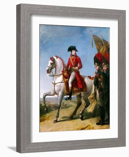 Napoleon Bonaparte, First Consul, Reviewing His Troops after the Battle of Marengo-Antoine-Jean Gros-Framed Giclee Print